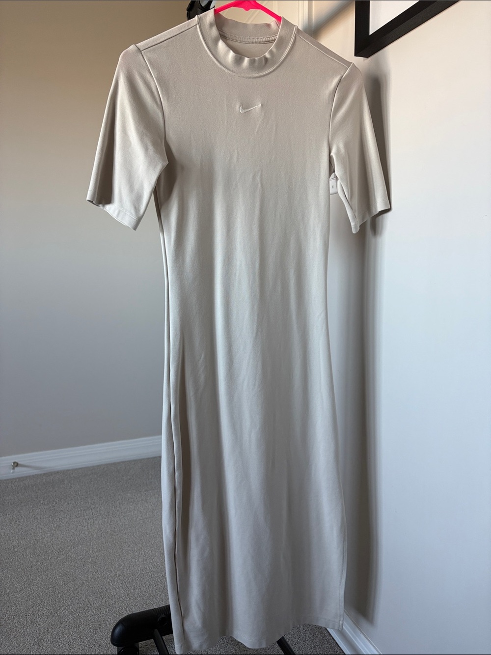 Nike Cream Short-Sleeve Midi Dress